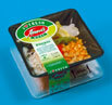 Упаковка салатов в лотках и порционных блюд защитной бандеролью этикеткой ATS US2000