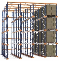 Металлические набивные стеллажи паллетные, б/у