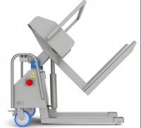 Подъёмник опрокидыватель загрузчик для пищевого производства