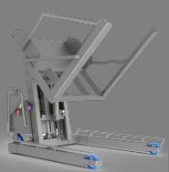 Подъёмник опрокидыватель загрузчик из пищевой стали